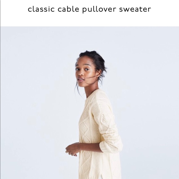 Sold! Madewell Classic Cableknit Pullover in Green - Picture 1 of 6